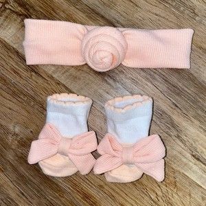 🖤 Baby headband and matching booties